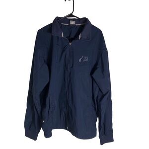Nike navy blue full zip windbreaker jacket. Sz Large